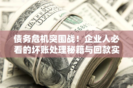 济南债务危机突围战！企业人必看的坏账处理秘籍与回款实战指南